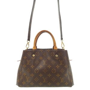 Louis Vuitton Monogram Leather Montaigne 2way Shoulder Bag Brown